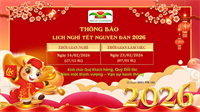 LỊCH NGHỈ TẾT NGUYÊN ĐÁN 2026